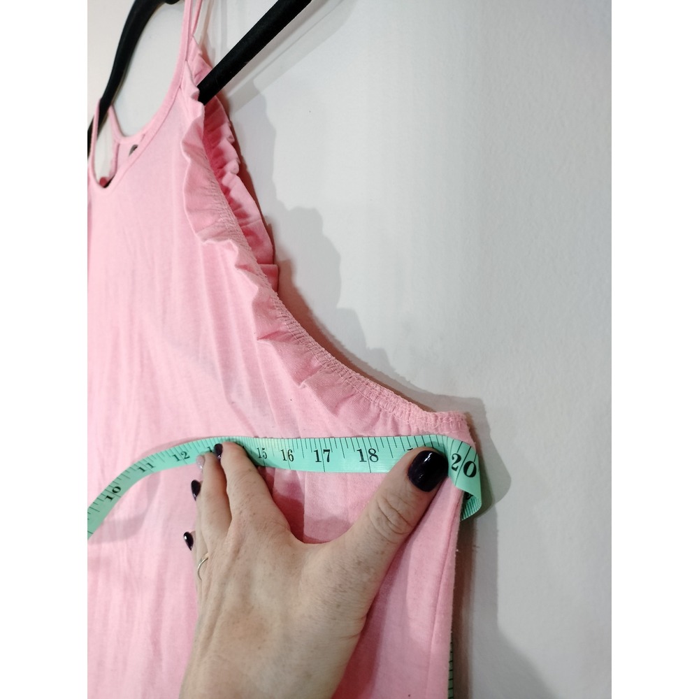 Lilly Pulitzer Pink Halter Ruffle Tank Top Keyhole Back XL - Picture 5 of 7